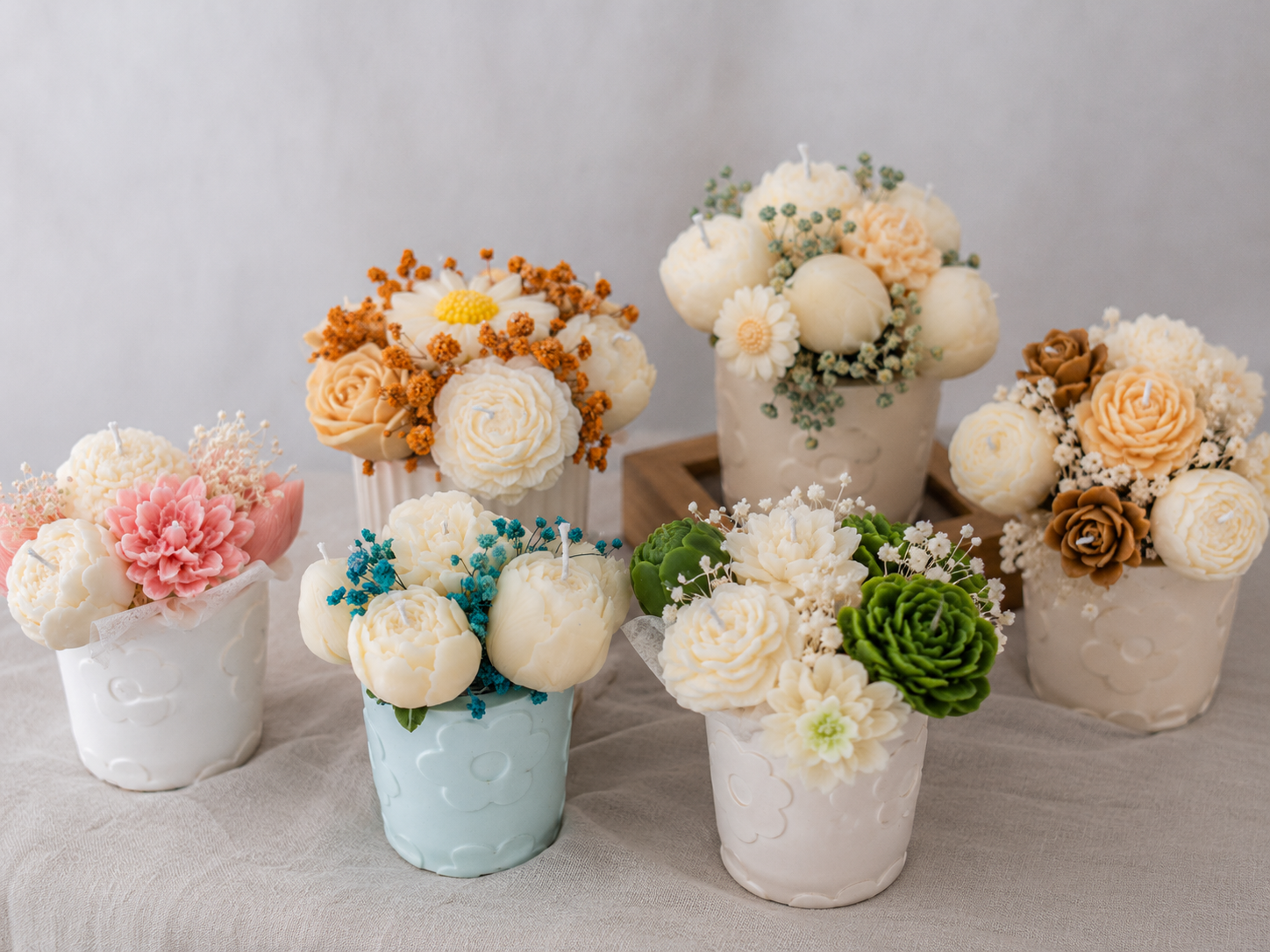 Bouquets parfumés en cire végétale