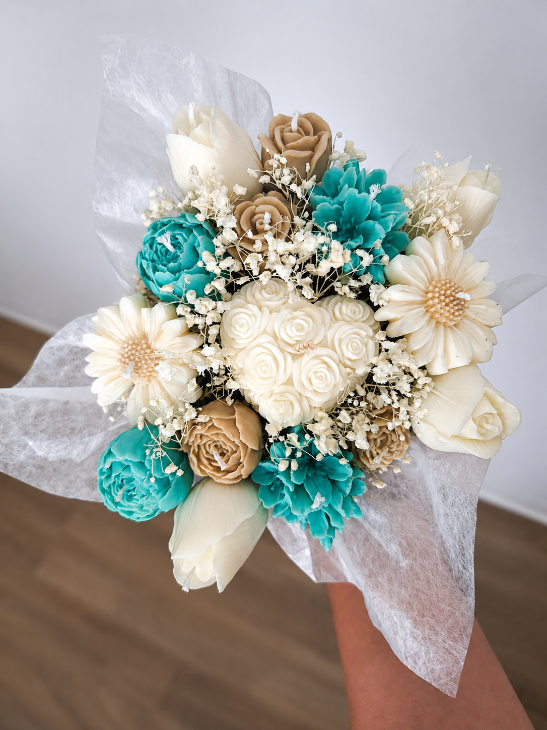 Bouquet floral en cire parfumée – Musc
