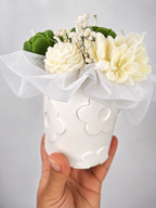 Bouquet floral en cire parfumée – Contenant Jesmonite - Verveine