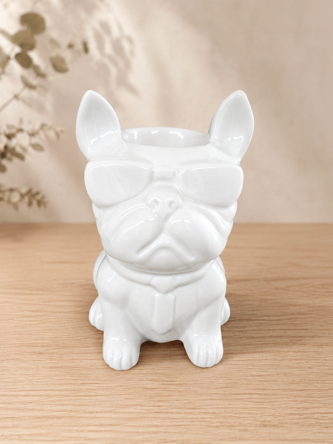Brûle parfum bulldog blanc
